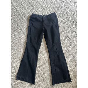 Womens Flying‎ Monkey Black Label Y2268BK Distressed  Cropped Jeans Sz 27